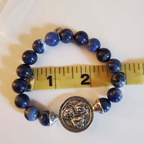 OHM Beads "Belief" Stretch Bracelet - Blue Sodalite - Picture 6 of 13